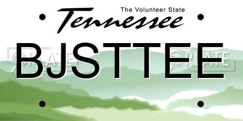 BJSTTEE Tennessee License Plate
