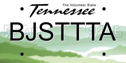 BJSTTTA Tennessee License Plate