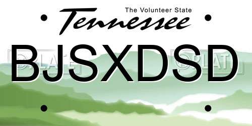 BJSXDSD Tennessee License Plate
