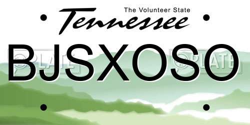 BJSXOSO Tennessee License Plate