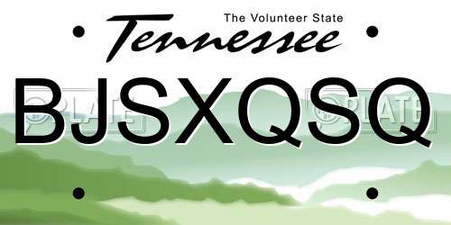 BJSXQSQ Tennessee License Plate