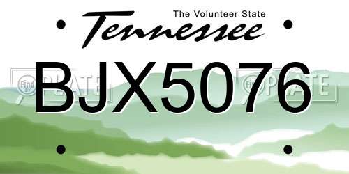 BJX5076 Tennessee License Plate