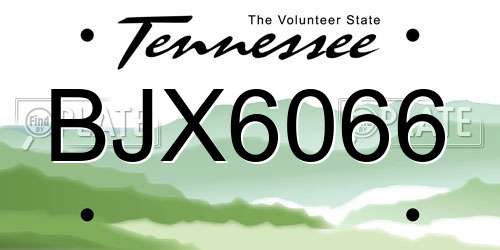 BJX6066 Tennessee License Plate