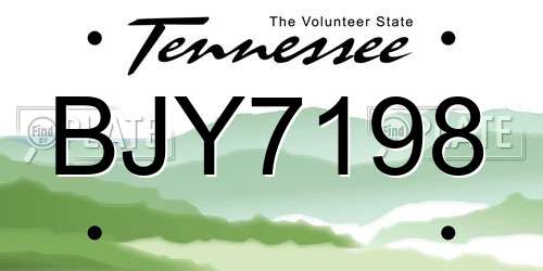 BJY7198 Tennessee License Plate