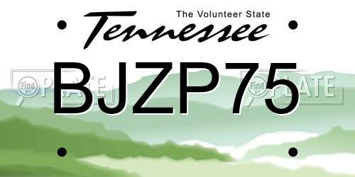 BJZP75 Tennessee License Plate