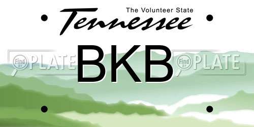 BKB Tennessee License Plate