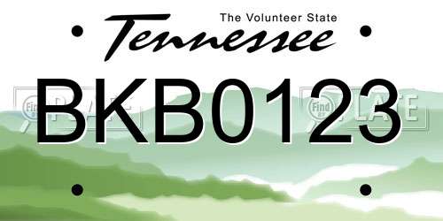 BKB0123 Tennessee License Plate