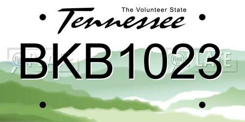BKB1023 Tennessee License Plate