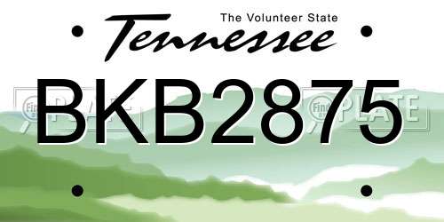 BKB2875 Tennessee License Plate