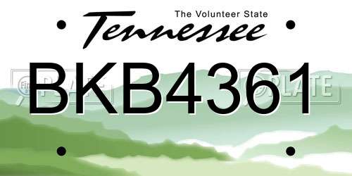 BKB4361 Tennessee License Plate