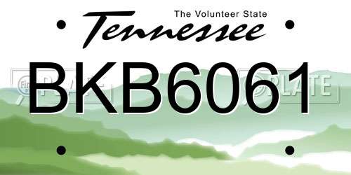 BKB6061 Tennessee License Plate