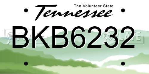 BKB6232 Tennessee License Plate