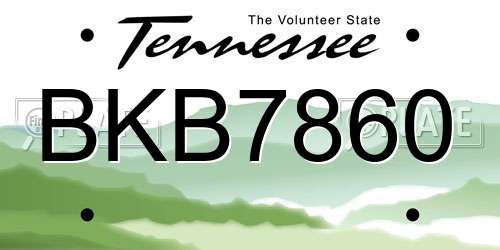 BKB7860 Tennessee License Plate