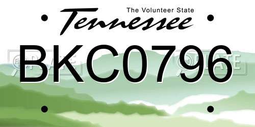 BKC0796 Tennessee License Plate