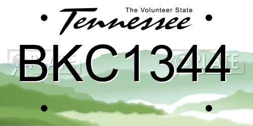 BKC1344 Tennessee License Plate