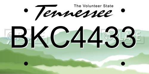 BKC4433 Tennessee License Plate