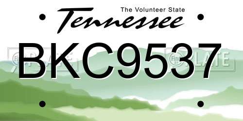BKC9537 Tennessee License Plate