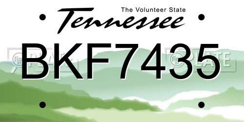 BKF7435 Tennessee License Plate