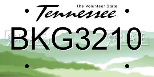 BKG3210 Tennessee License Plate