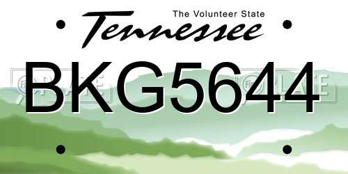 BKG5644 Tennessee License Plate