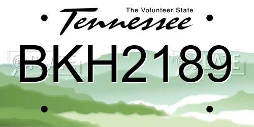 BKH2189 Tennessee License Plate