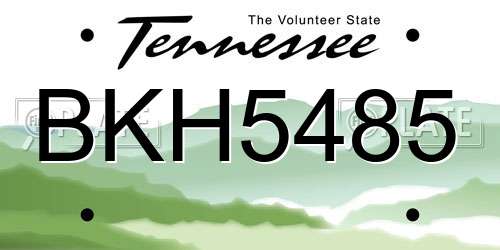 BKH5485 Tennessee License Plate