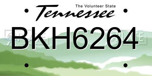 BKH6264 Tennessee License Plate