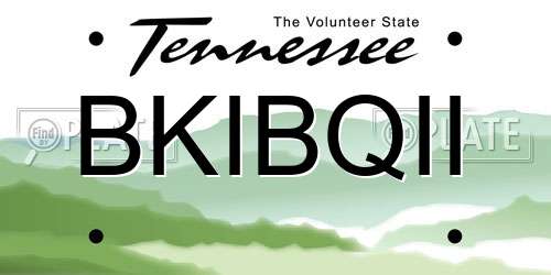 BKIBQII Tennessee License Plate