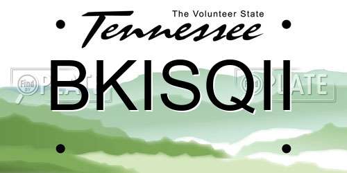 BKISQII Tennessee License Plate