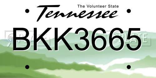BKK3665 Tennessee License Plate