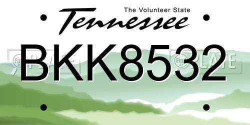 BKK8532 Tennessee License Plate