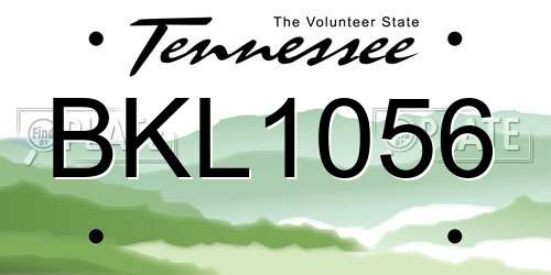BKL1056 Tennessee License Plate