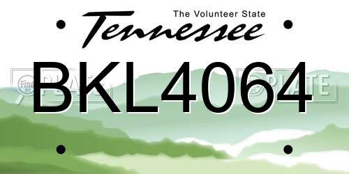 BKL4064 Tennessee License Plate