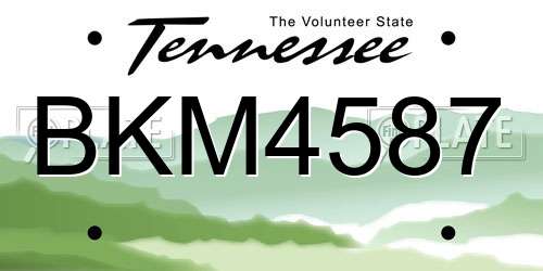BKM4587 Tennessee License Plate