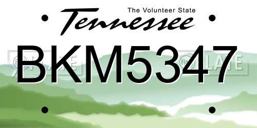 BKM5347 Tennessee License Plate