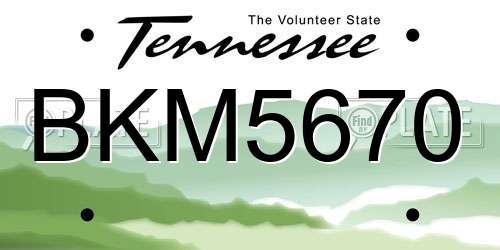 BKM5670 Tennessee License Plate
