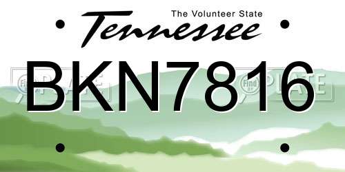 BKN7816 Tennessee License Plate