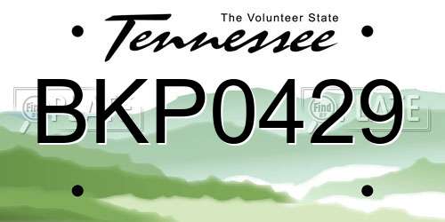 BKP0429 Tennessee License Plate