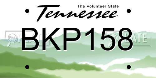 BKP158 Tennessee License Plate
