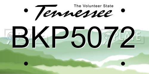 BKP5072 Tennessee License Plate