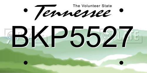 BKP5527 Tennessee License Plate