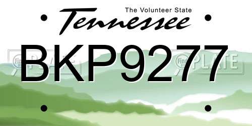 BKP9277 Tennessee License Plate