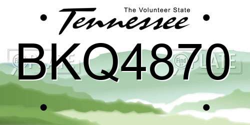 BKQ4870 Tennessee License Plate