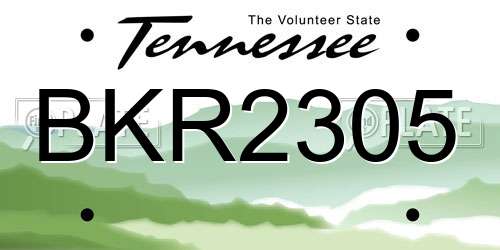 BKR2305 Tennessee License Plate