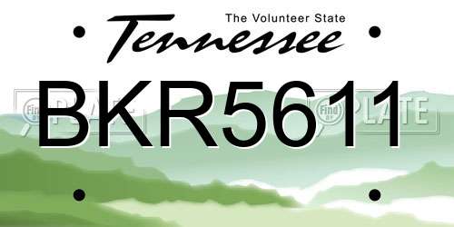 BKR5611 Tennessee License Plate