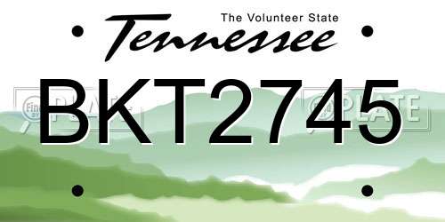 BKT2745 Tennessee License Plate
