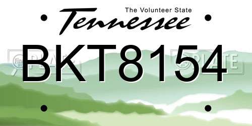 BKT8154 Tennessee License Plate