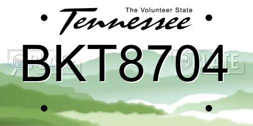 BKT8704 Tennessee License Plate