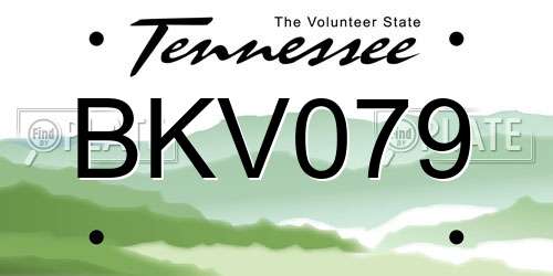 BKV079 Tennessee License Plate