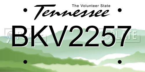 BKV2257 Tennessee License Plate